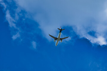 Mahe Seychelles 4.04.2023 Air Seychelles flight landing, flight came from south Africa