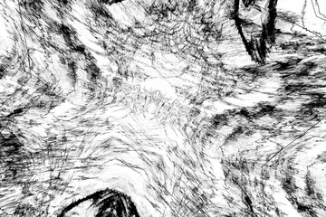 Black pattern of crooked waves on a white background. Abstract fractal 3D rendering