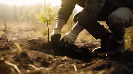 person planting a tree . generative AI