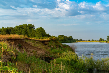 The Great Russian Volga River and its banks.
