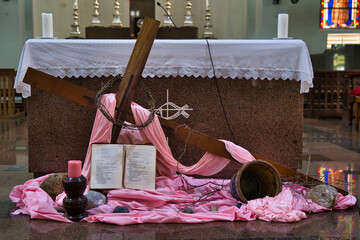 Roman catholique cathedral in town victoria, the 40 days of lent 1