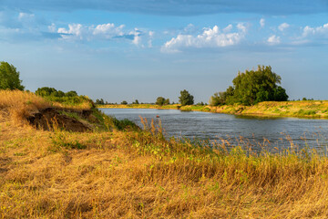 The Great Russian Volga River and its banks.