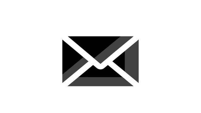 Email sign. Email icon, communication concept. Animation, cartoon, illustration, clip art, vector. Web symbol.