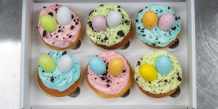 easter pastel handmade group of muffins