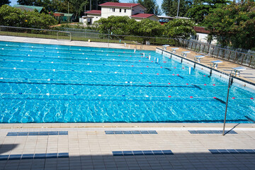 
Seychelles swimming pool at the sport complex at rock caiman, the main pool for all swimming events on Mahe island