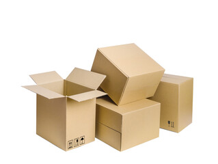 Cardboard  boxes isolated on a white