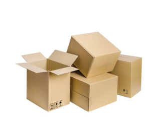 Cardboard  boxes isolated on a white