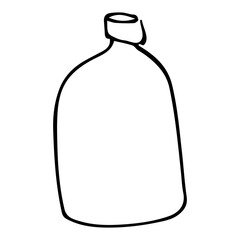 White plastic bottle isolated illustration vector hand drawing