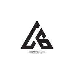 Triangle letter C B or B C modern art monogram unique logo