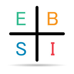 Cash flow quadrant icon shadow, business plan investor manager vector illustration analysis