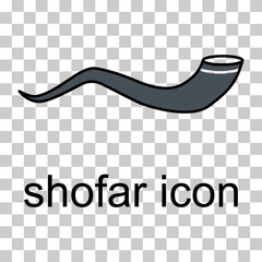 Shofar horn icon, graphic religion design symbol, ritual web sign vector illustration