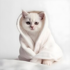 "Cozy Kitten: Wrapped in a Warm Bathrobe" | Nursery Room | Generative AI Artwork