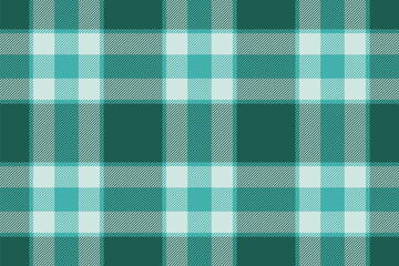 Plaid background, check seamless pattern in green. Vector fabric texture for textile print, wrapping paper, gift card or wallpaper.