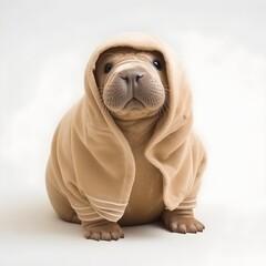 "Chilling Walrus in a Cozy Bathrobe" | Nursery Room | Generative AI Artwork