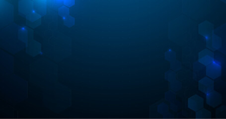 Obraz premium Abstract blue hexagon technology background. digital, futuristic, technology concept background. Vector illustration