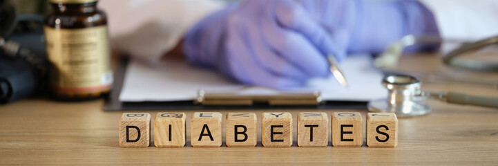 Diagnosis of diabetes mellitus and prescription of treatment doctor