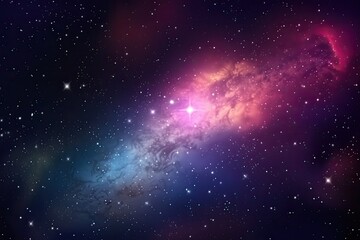 Obraz premium A galaxy filled with colorful stars and nebulae, surrounded by a dark and mysterious outer space. background Generative AI