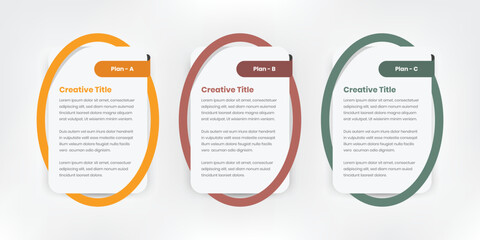 Text presentation infographic card intertwine with oval