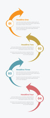 Infographic vertical business timeline or steps text presentation template