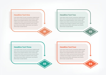 Infographic text presentation Template with number and abstract shape
