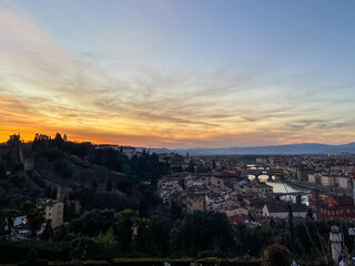 Fototapeta premium Por do sol ana Praça Michelangelo em Florença
