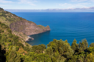 Porto da Cruz on the heights towards the sea, Madeira