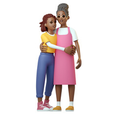 Fototapeta premium A poster for a mother and daughter with transparent background