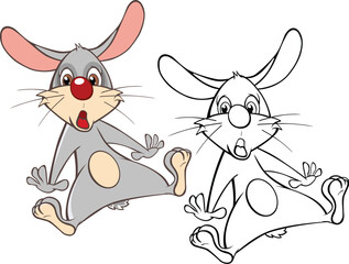 Vector Illustration of a Cute . Cartoon Character. Coloring Book