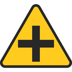 Intersection sign icon, Traffic sign vector illustration