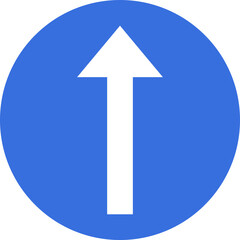 Go straight sign icon, Traffic sign vector illustration