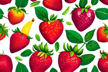 seamless pattern with strawberries