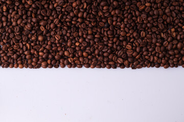 Detailed coffee beans. Close up macro coffee beans.