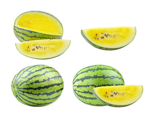 yellow watermelon isolated on transparent png