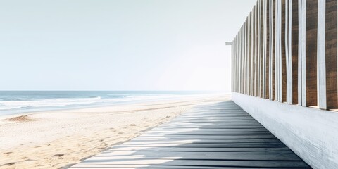 Summer view on the beach. Generative AI
