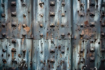 A metal fence with holes Generative AI