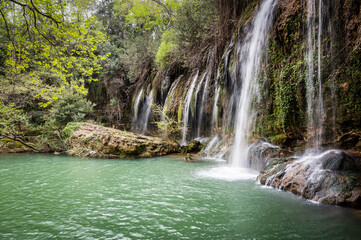 Fototapeta na wymiar Kurşunlu Waterfall in Antalya, Turkey