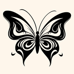 Butterfly vector for logo or icon,clip art, drawing Elegant minimalist style,abstract style Illustration