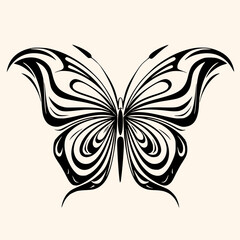 Butterfly vector for logo or icon,clip art, drawing Elegant minimalist style,abstract style Illustration