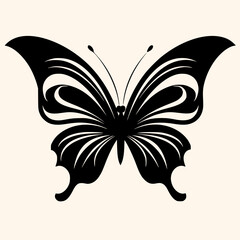Butterfly vector for logo or icon,clip art, drawing Elegant minimalist style,abstract style Illustration