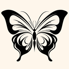 Butterfly vector for logo or icon,clip art, drawing Elegant minimalist style,abstract style Illustration