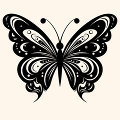 Butterfly vector for logo or icon,clip art, drawing Elegant minimalist style,abstract style Illustration