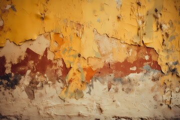 A yellow and red wall Generative AI