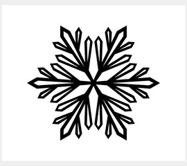 Snowflake icon isolated. Christmas and winter emblem. Xmas design. Vector stock illustration. EPS 10