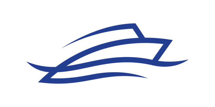 boat abstract logo design icon vector illustration