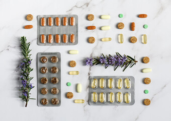 Arrangement of organic supplements products
