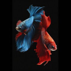 Fototapeta premium Siamese fighting fish portrait. Gen AI