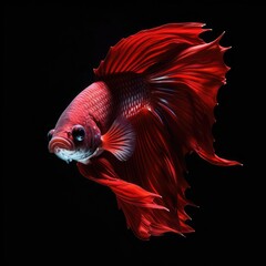 Obraz premium Siamese fighting fish portrait. Gen AI