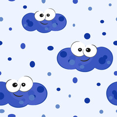 Clouds seamless pattern for kids. Graphic design for children. Prints, packaging template, textiles, bedding and wallpaper.
