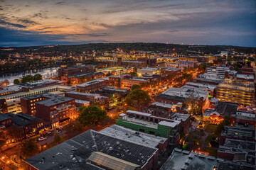 Obraz premium Aerial View of Columbus, Georgia at Dusk