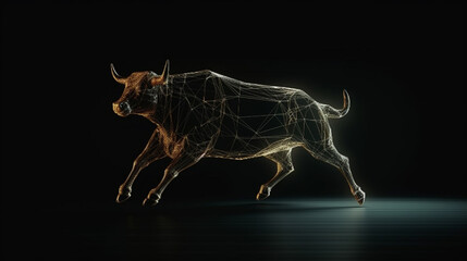 Bull run or bullish market trend or concept of bullish in stock market exchange Generative AI